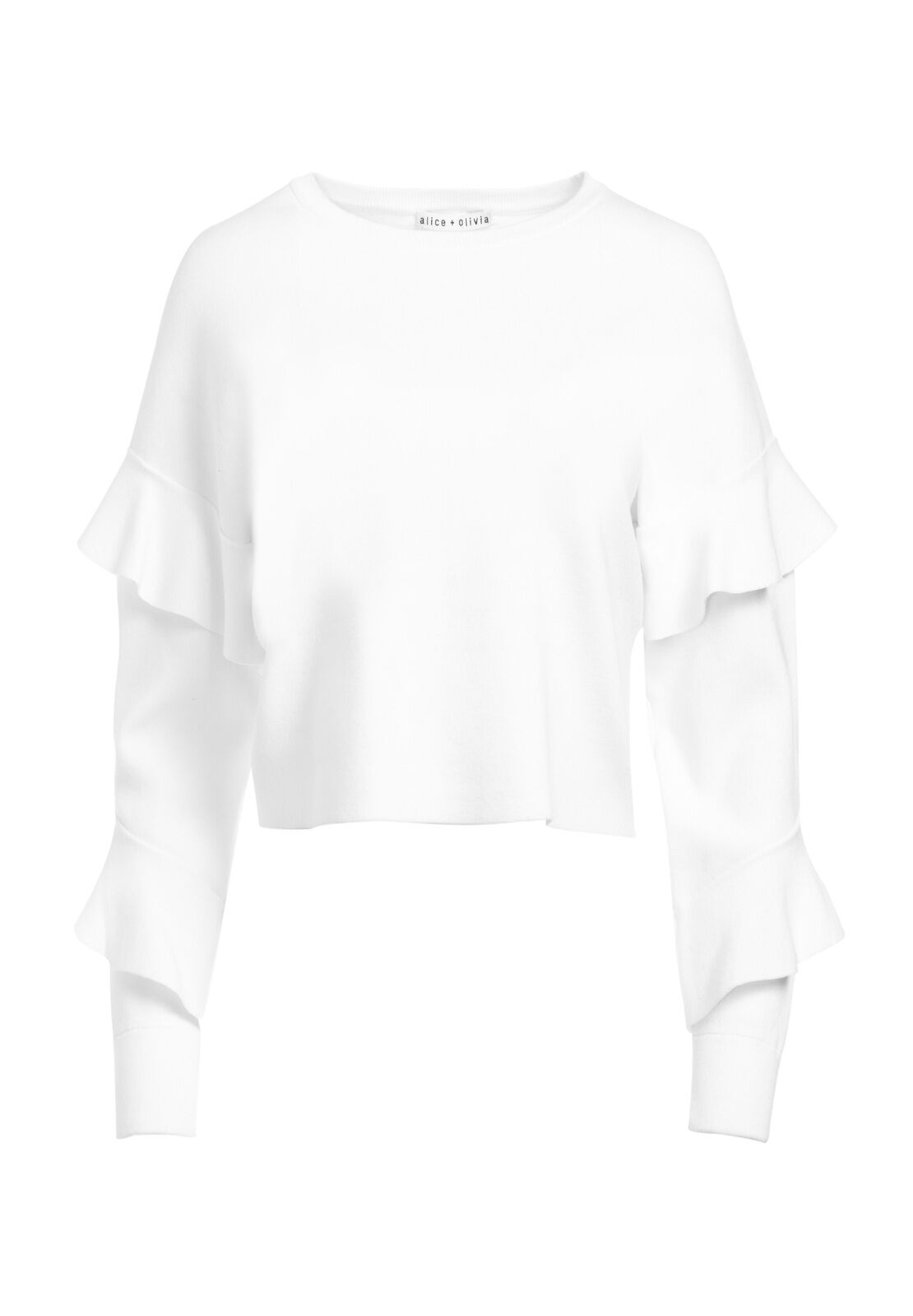 NETTIE RUFFLE SLV CREW NK SWTR