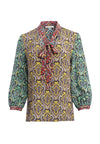 SHEILA BLOUSON SLV V NK TOP-SM CREST TILE BLK/SUN-ALICE + OLIVIA
