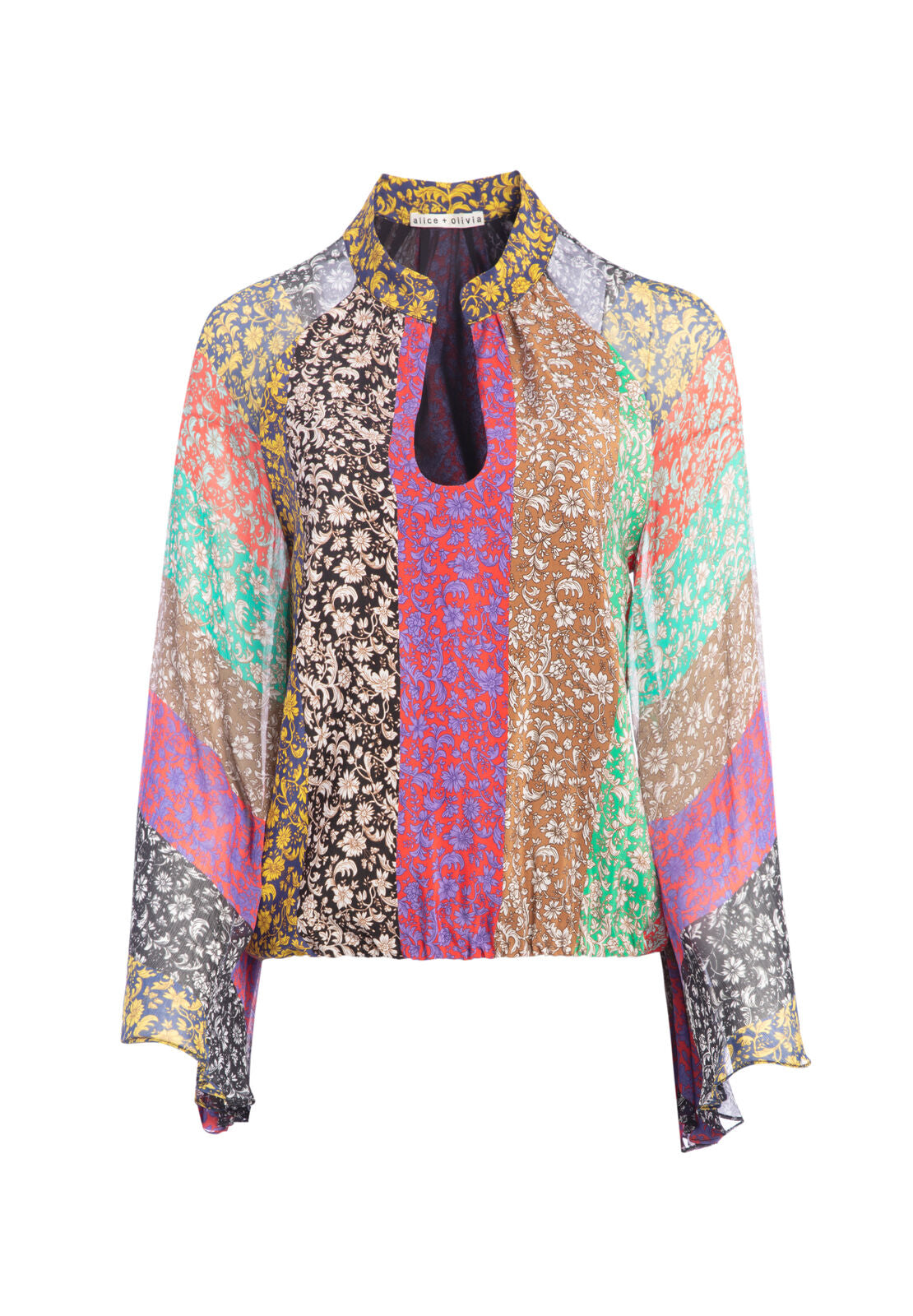 PRIJA MNDRIN CLR FLR SLV BLOUS-JASMINE STRIPE MULTI-ALICE + OLIVIA