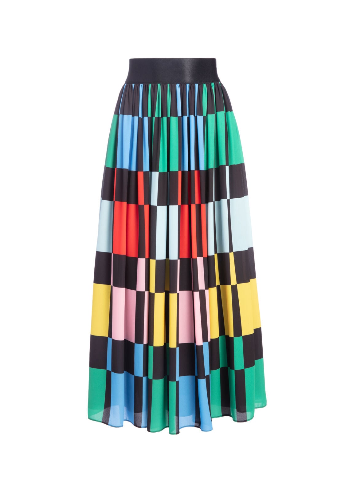 MELDA GATHERED MIDI SKIRT-COLOR BLOCK-ALICE + OLIVIA