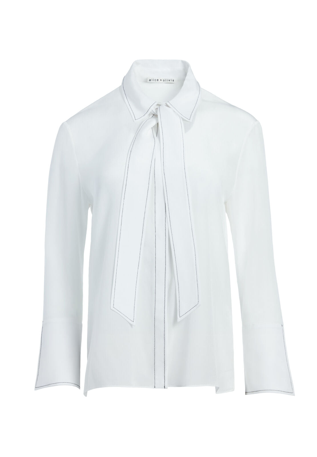BOYD SLT SLV OVRSZD BTNDWN TIE-OFF WHITE-ALICE + OLIVIA