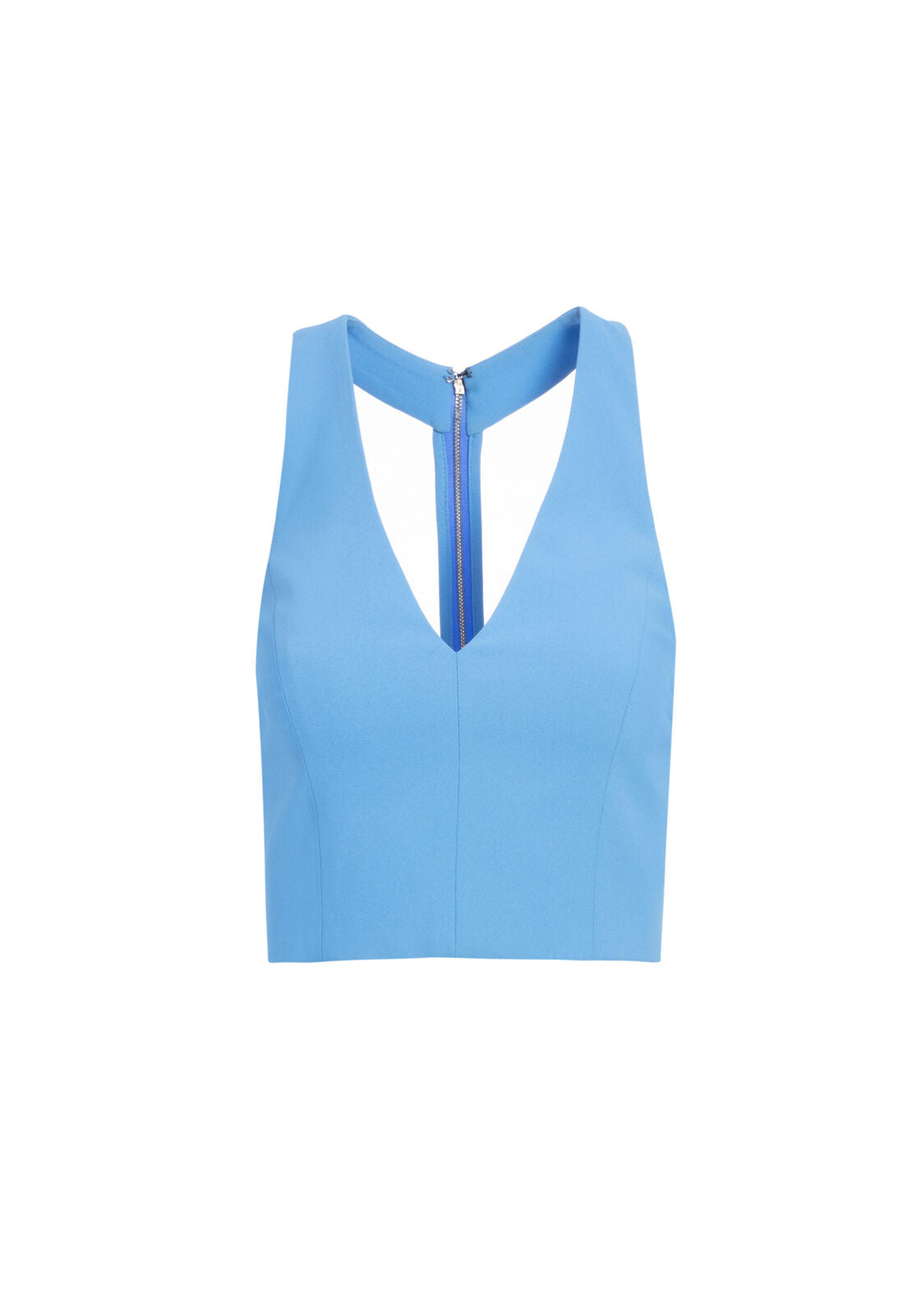 TAMSIN T BK FITTED CROP TOP-CORNFLOWER-ALICE + OLIVIA