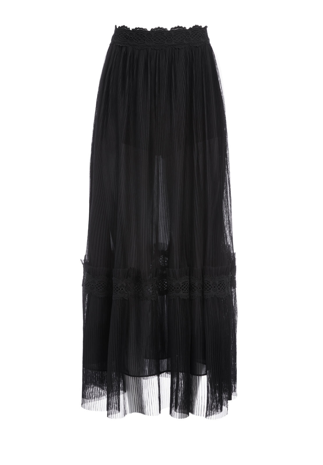 EMMIE PLEATED MIDI SKIRT-Black-ALICE + OLIVIA