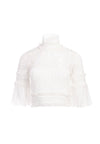 BRUNA EMBR PIN TUCK CROP TOP-OFF WHITE-ALICE + OLIVIA