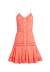 MARCI EMBR PINTUCK BTN DWN DRS-NEON PEACH-ALICE + OLIVIA