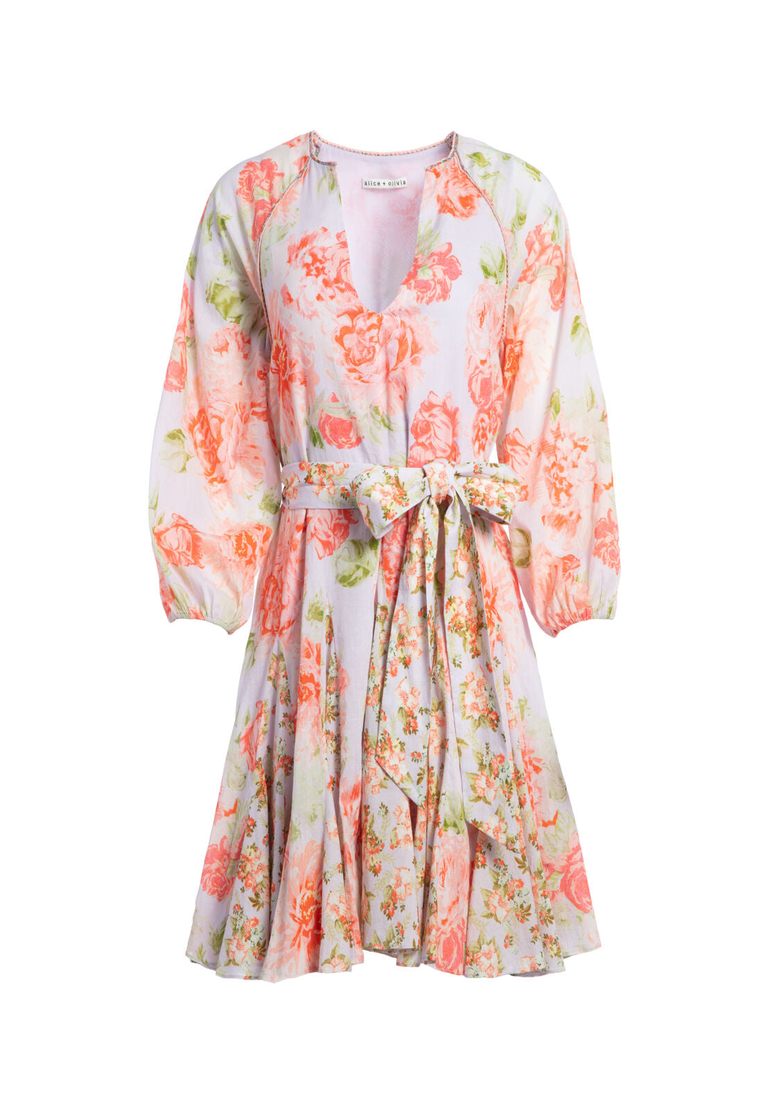 ROBE GODET PALI V AVEC NŒUD-ALICE + OLIVIA