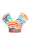 CASANDRA TRD RFL SMCK WST BLUSA-ALICE + OLIVIA