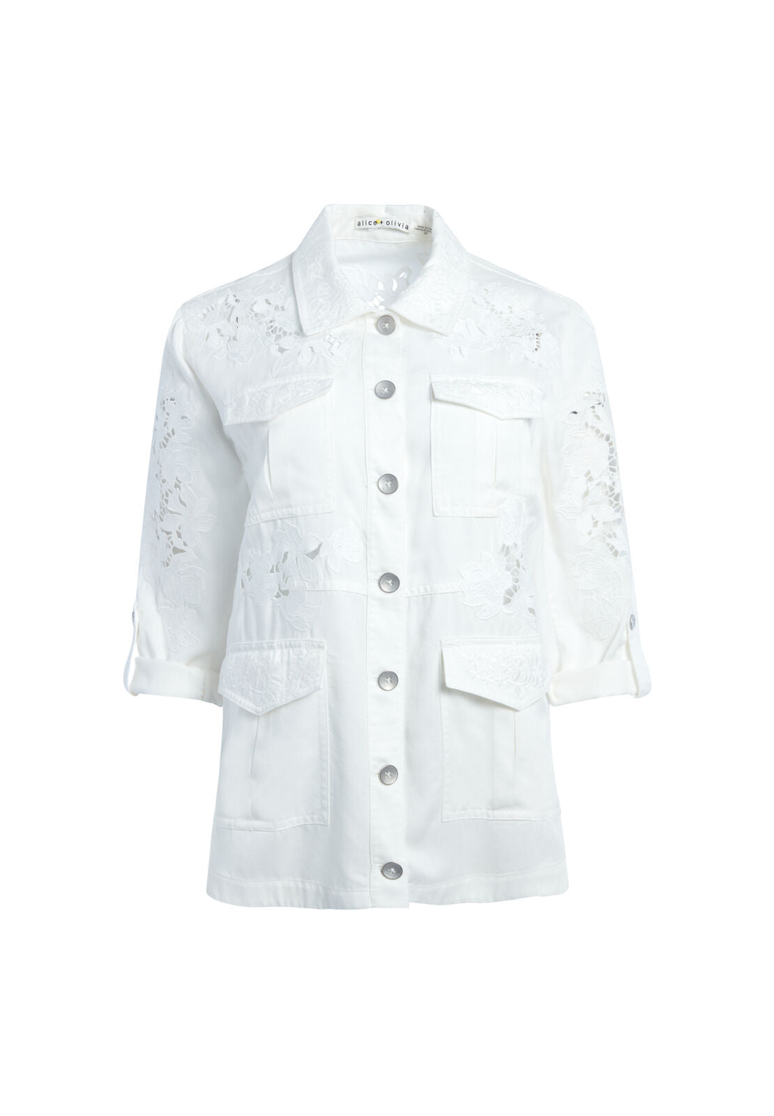 CHARLINE FLORAL MILITARY JACKET-OFF WHITE-ALICE + OLIVIA