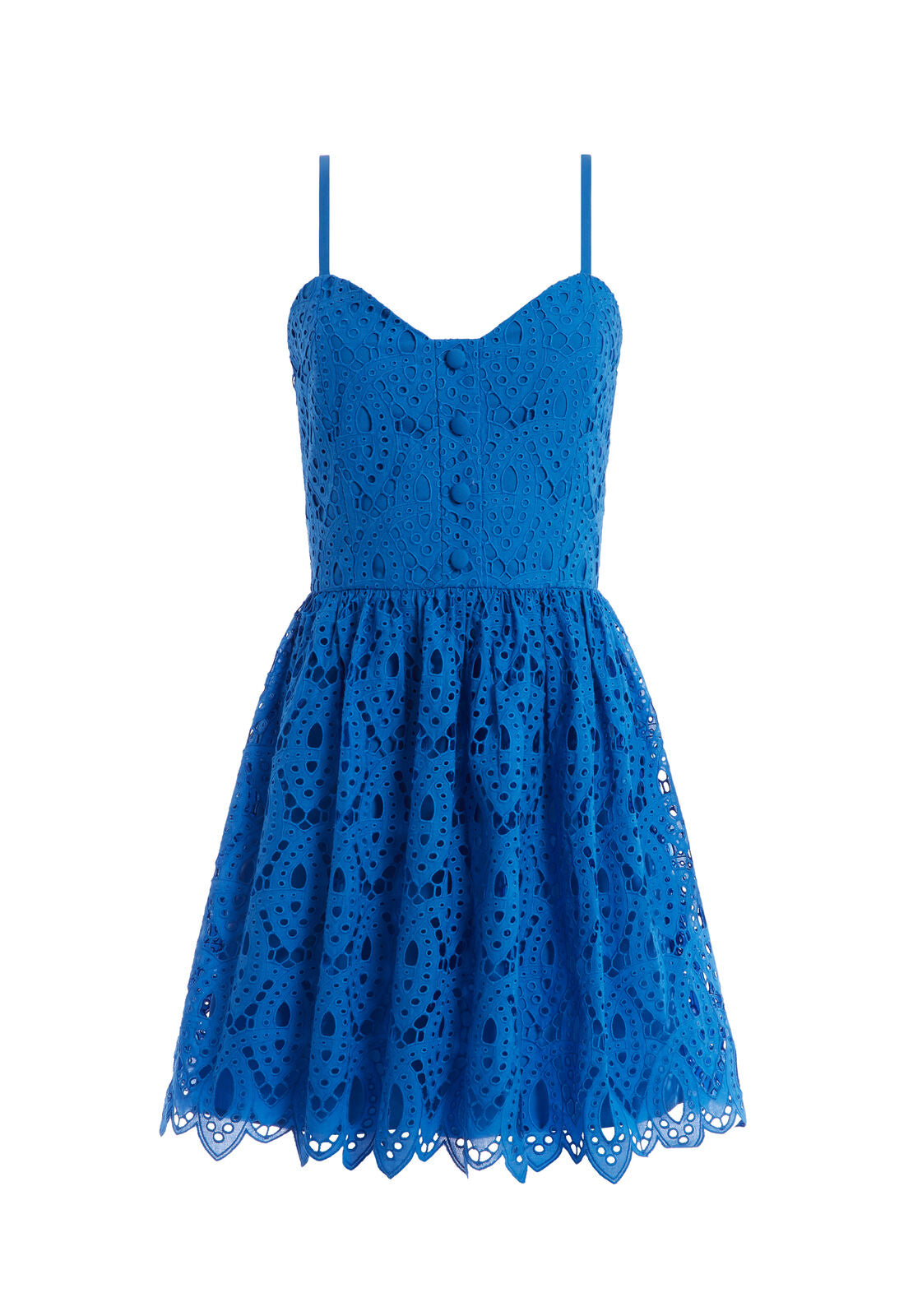 NELLA BTN FRONT DRESS-IMPERIAL BLUE-ALICE + OLIVIA