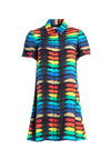 JEM SHORT SLV SHIRT DRESS-RAINBOW BLOCK TIE DYE-ALICE + OLIVIA