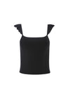 MARG RUFFLE STRAP CROP TOP-Black-ALICE + OLIVIA