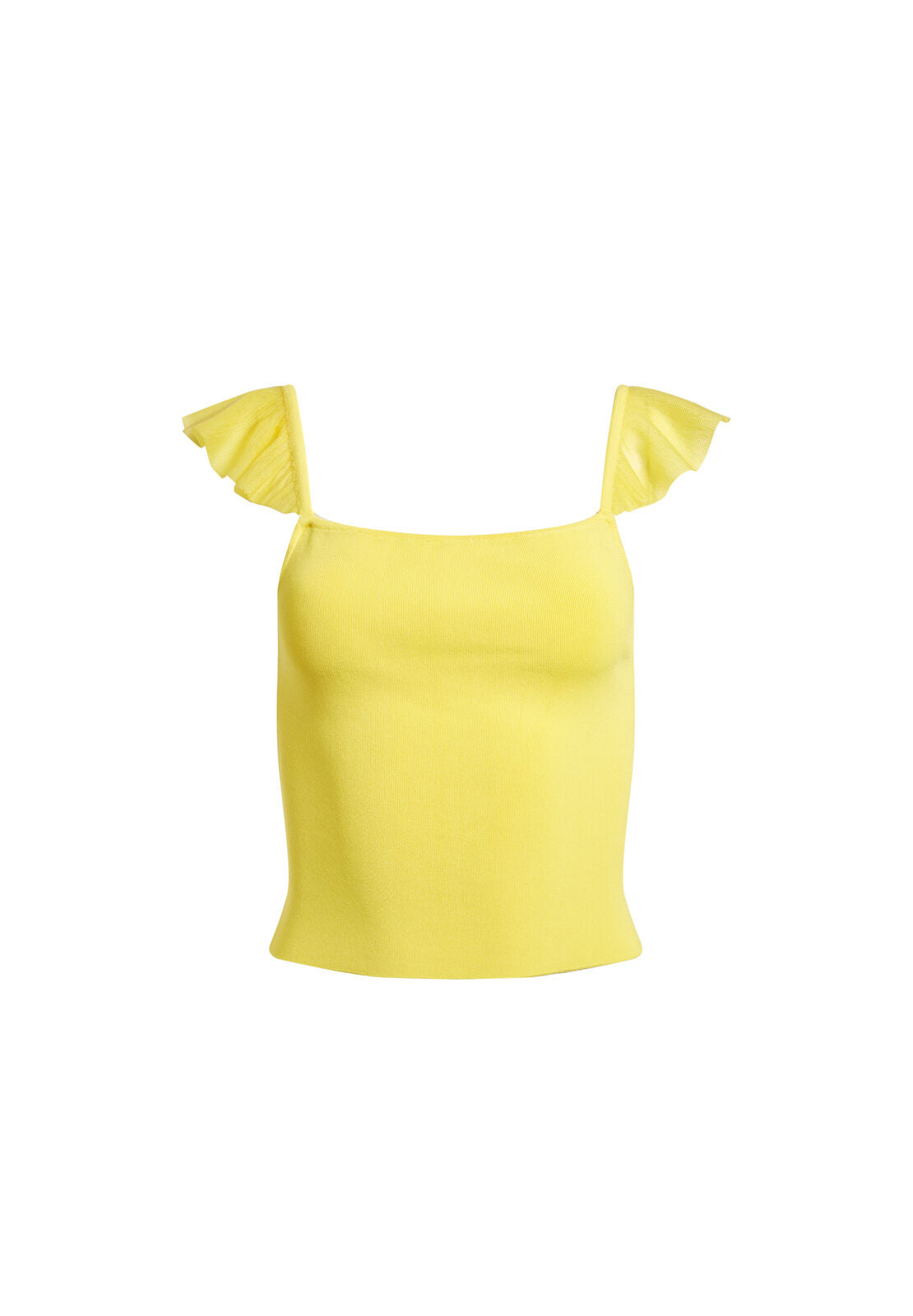 MARG RUFFLE STRAP CROP TOP-Black-ALICE + OLIVIA