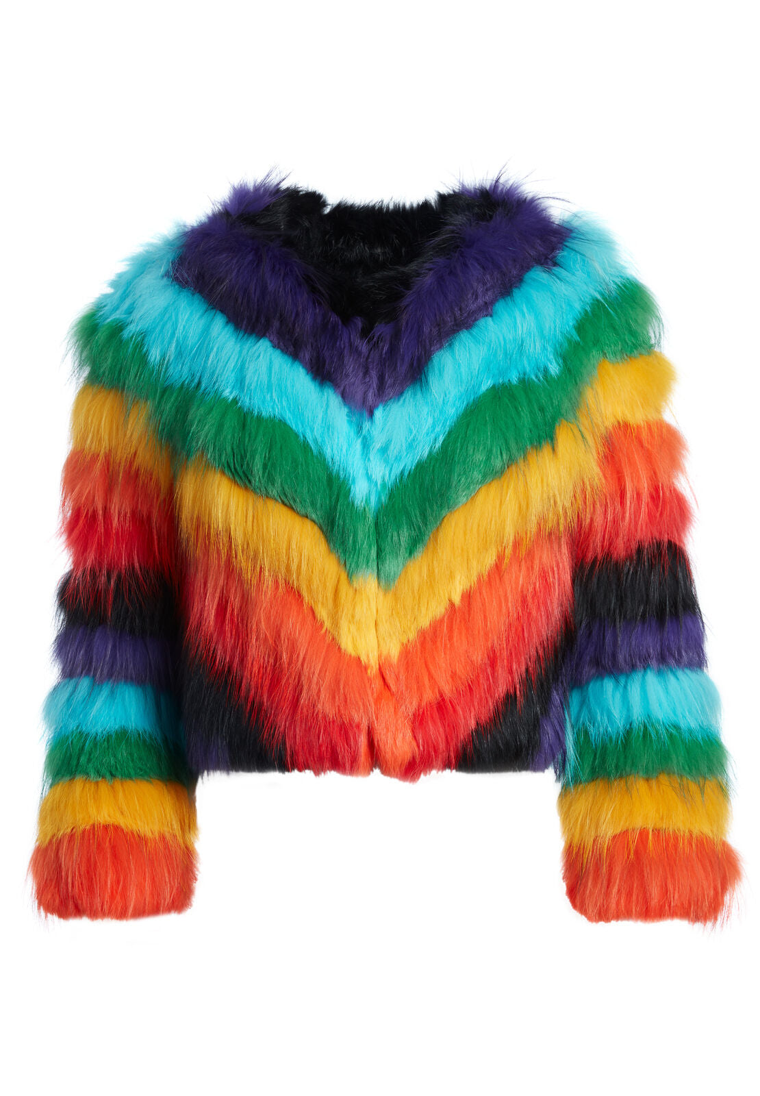 FAWN RAINBOW FUR JACKET-MULTI-ALICE + OLIVIA