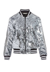 LONNIE SEQUIN CRPPED BMBER JKT-SILVER-ALICE + OLIVIA