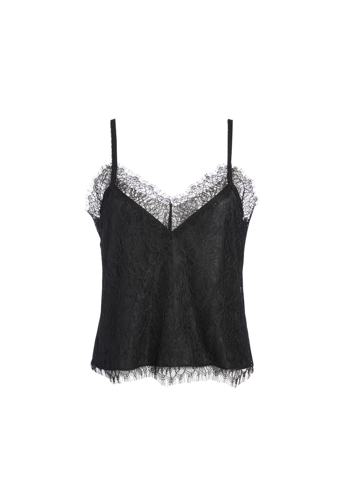 BELLA V-NECK CROPPED CAMI-Black-ALICE + OLIVIA