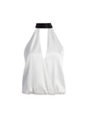 MARIS KEYHOLE HALTER TOP-WHITE/BLACK-ALICE + OLIVIA