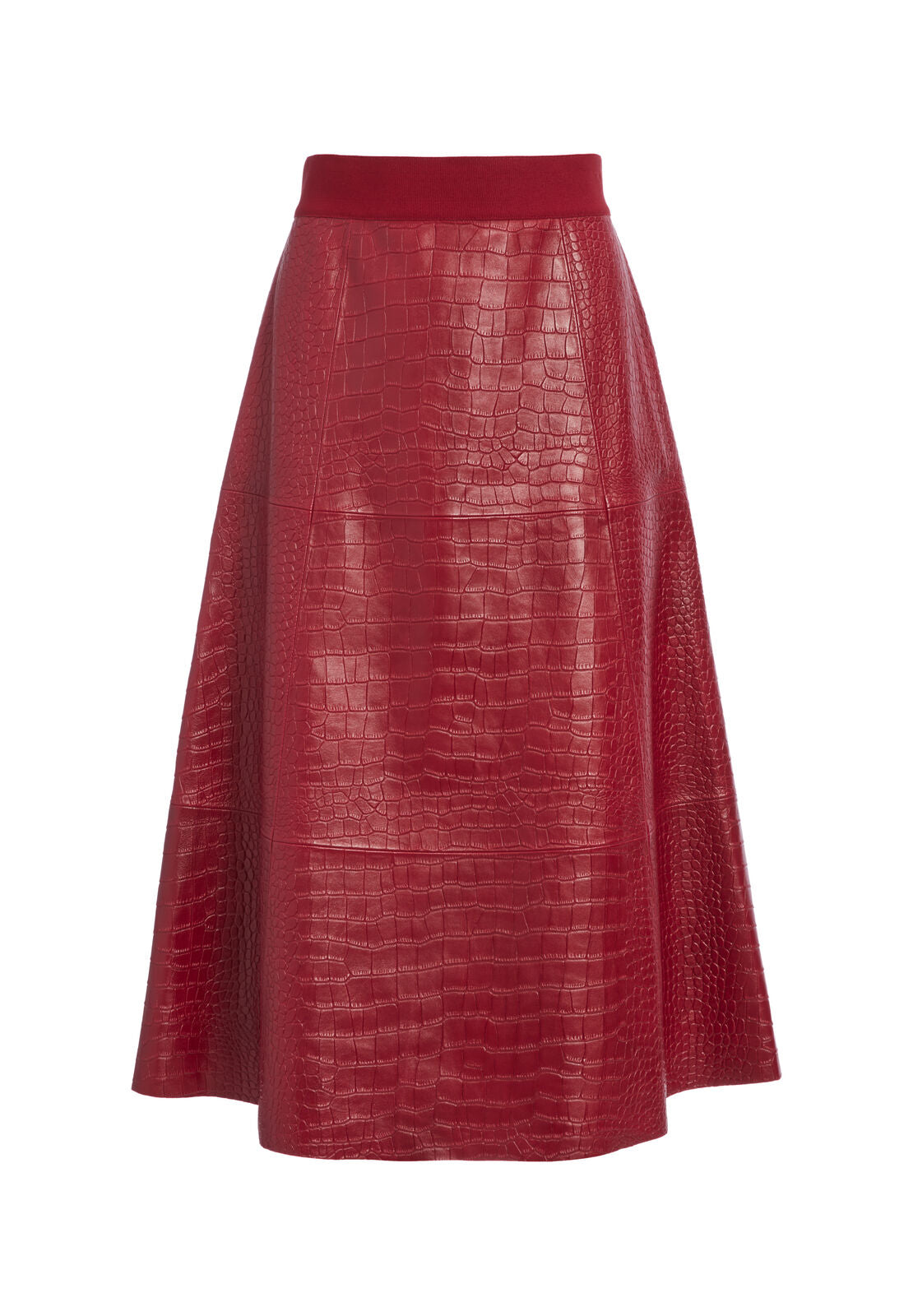 JUPE MIDI SOSIE EN CUIR FAÇON CROCO-ALICE + OLIVIA