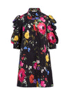 JEM GATHERED SLV SHIRT DRESS-PAINTERLY FLORAL BLACK-ALICE + OLIVIA