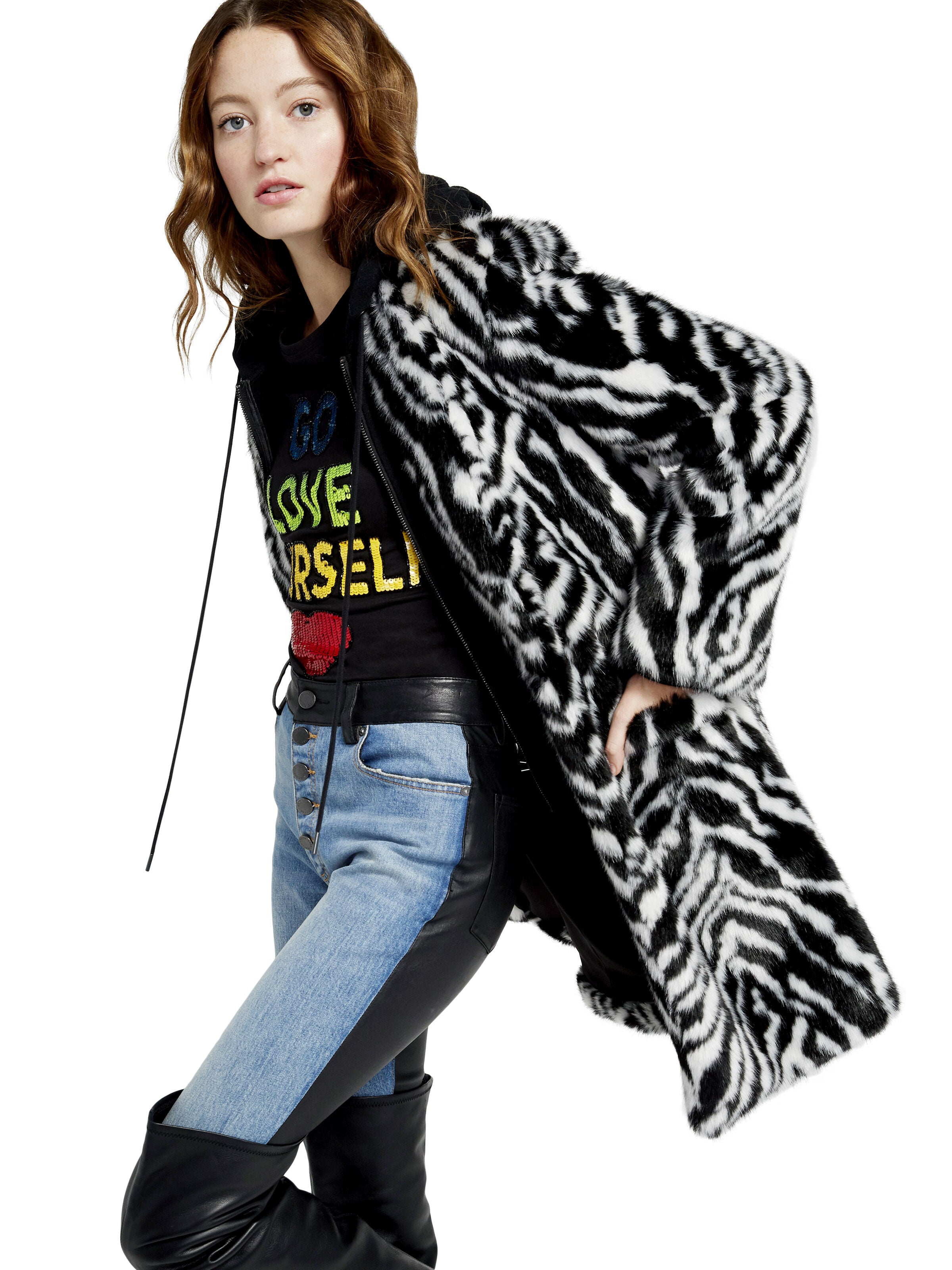KYLIE ZEBRA PRINT COAT