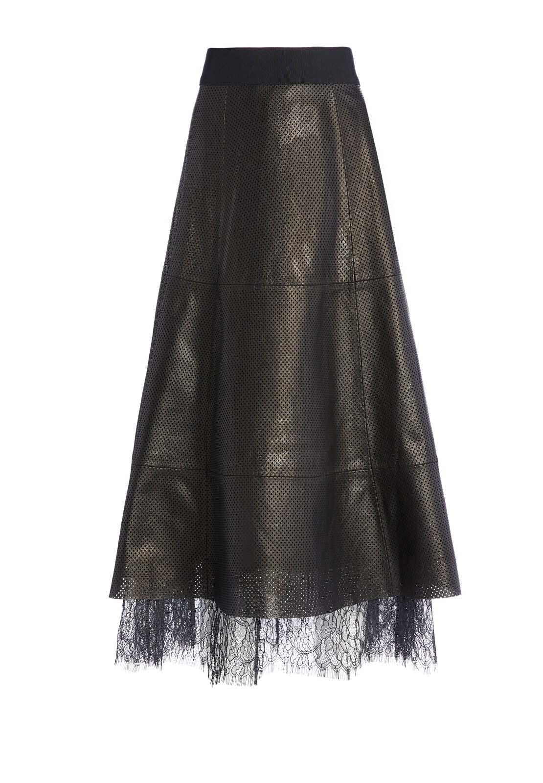 JUPE MIDI SOSIE EN CUIR FAÇON CROCO-ALICE + OLIVIA