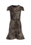 ROBE COURTE À VOLANTS KIRBY LEOPARD-ALICE + OLIVIA