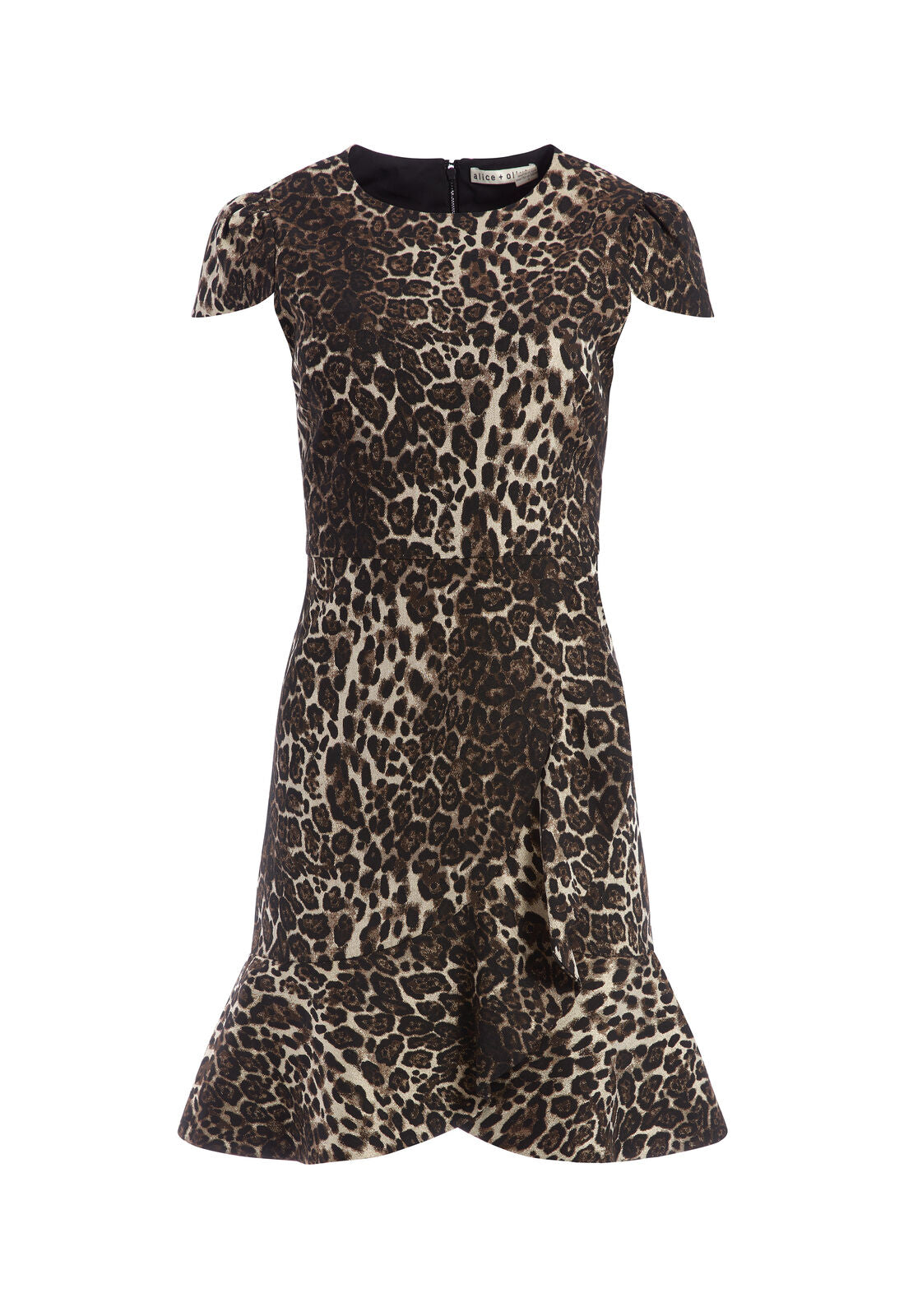 ROBE COURTE À VOLANTS KIRBY LEOPARD-ALICE + OLIVIA