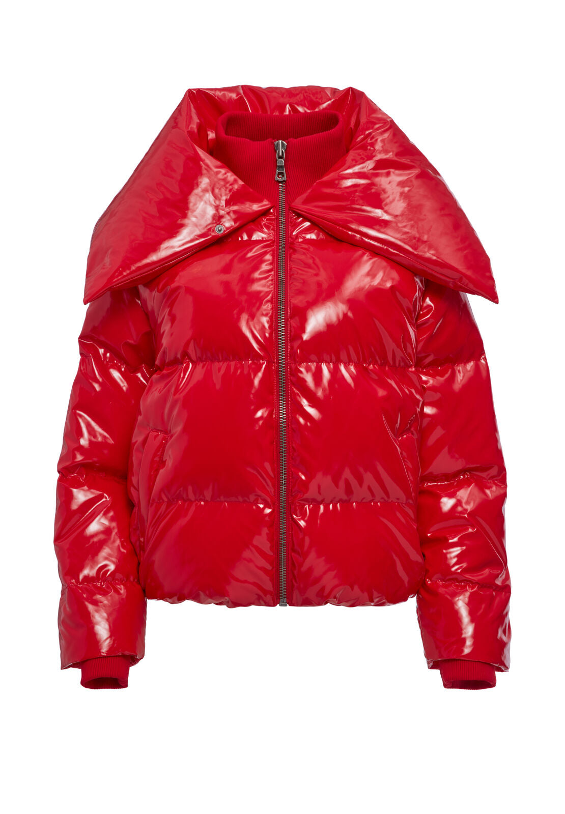 DURHAM HIGH NECK PUFFER-SHINY RUBY-ALICE + OLIVIA
