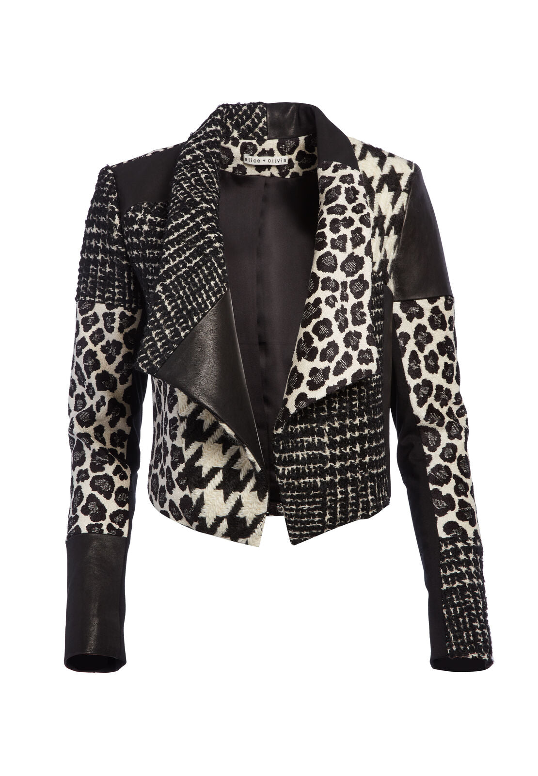 BLOUSON EN CUIR IMPRIMÉ ANIMAL HARVEY-ALICE + OLIVIA