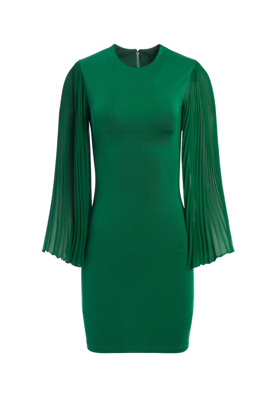 ZAYA PLEATED STRONG SHOULDER DRESS-BASIL-ALICE + OLIVIA