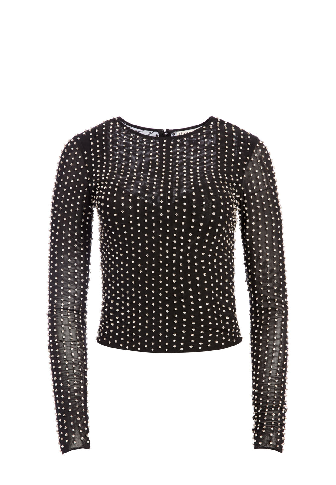 DELAINA CRYSTAL CROP TOP-BLACK/MULTI-ALICE + OLIVIA