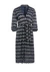 KATINA METALLIC V-NECK MIDI DRESS-SAPPHIRE/SILVER-ALICE + OLIVIA