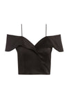 HAYDEE COLD SHOULDER CROP TOP-Black-ALICE + OLIVIA