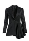 HUDSON ASYMMETRICAL DRAPED BLAZER-Black-ALICE + OLIVIA