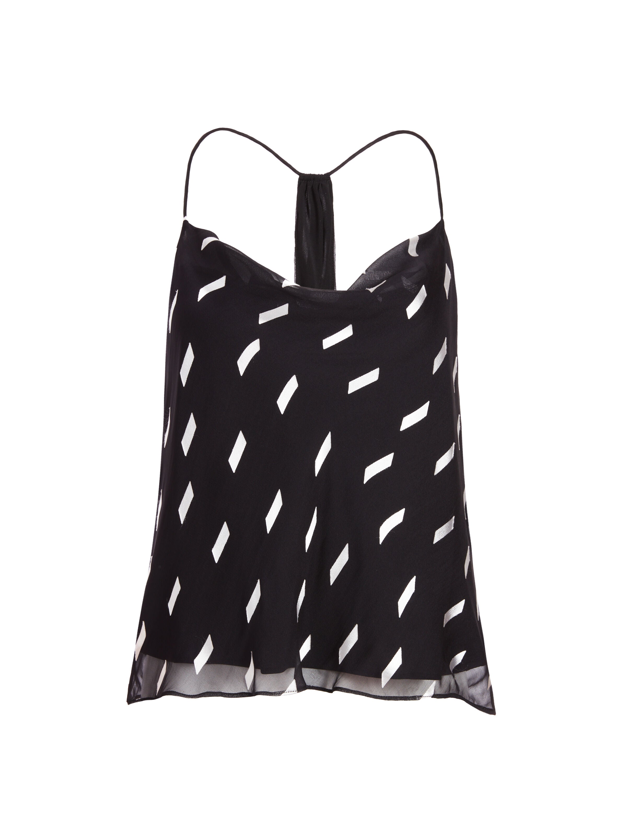 HARMON RACERBACK TANK-RIBBON TAPE BLK/SFT WHITE-ALICE + OLIVIA