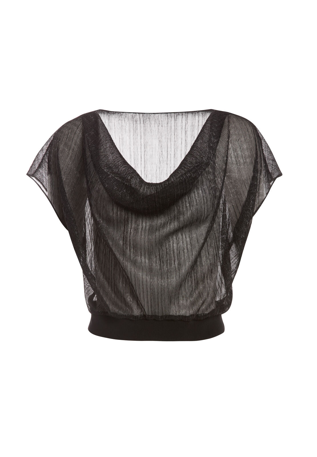 LANELLE SHEER COWL NECK TOP