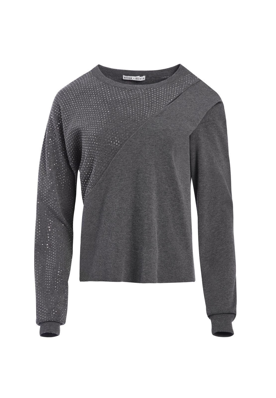 BALE CRYSTAL EMBELLISHED PULLOVER-MED HEATHER GREY-ALICE + OLIVIA