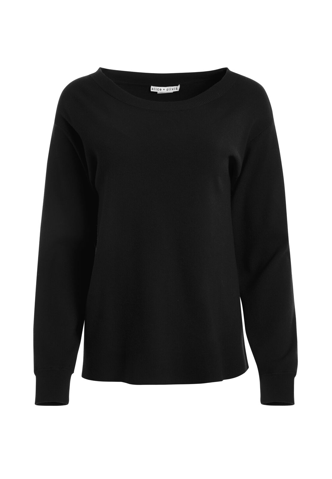 RUELA SPLIT BACK SWEATER-BLACK/SILVER-ALICE + OLIVIA