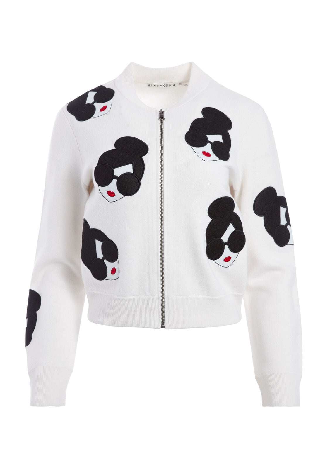 THERON STACEFACE BOMBER JACKET-BLACK/MULTI-ALICE + OLIVIA