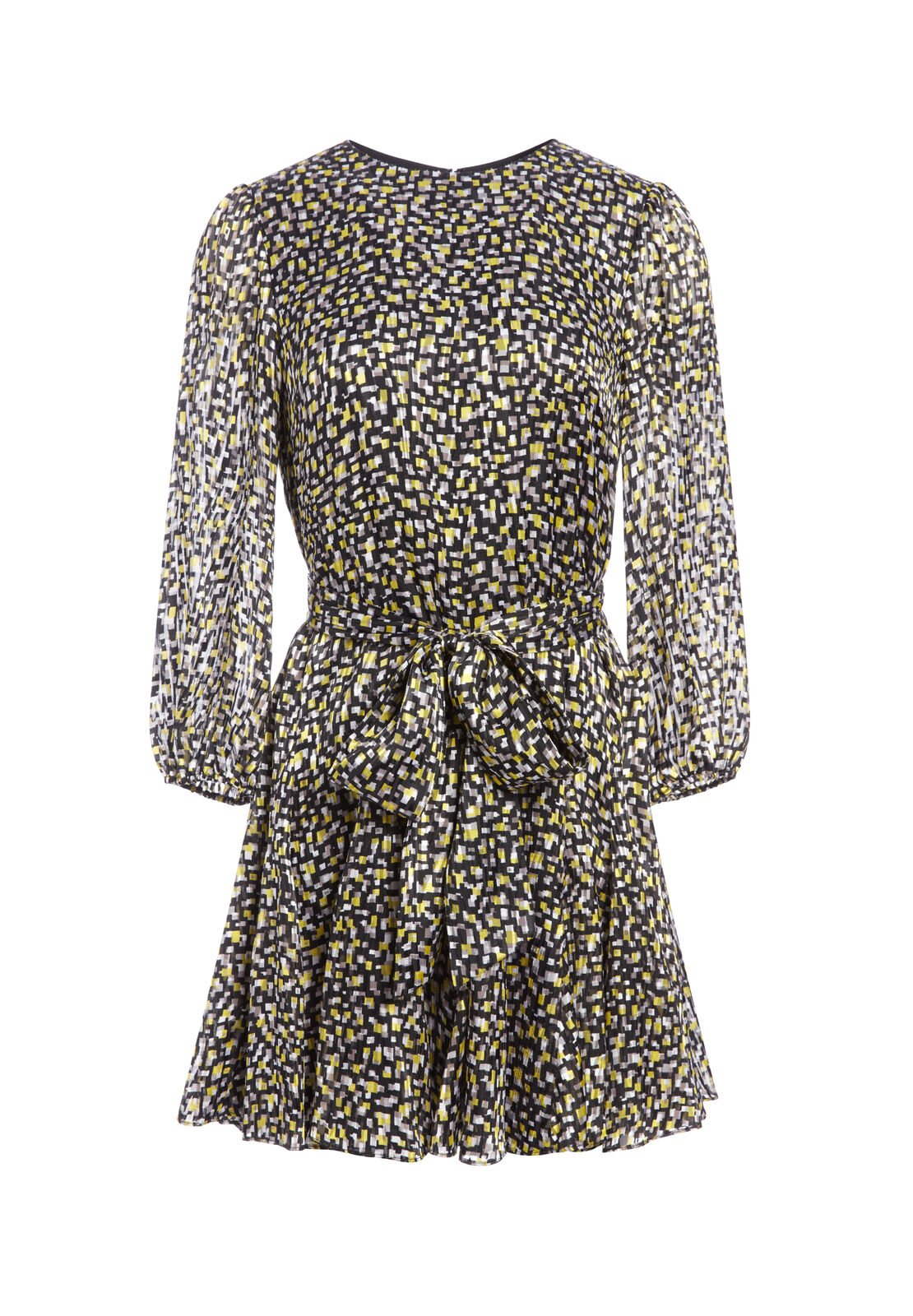 MINA PUFF SLEEVE MINI DRESS-BRIGHT PINK MULTI-ALICE + OLIVIA