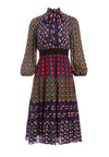 KAROLINA BLOUSON SLEEVE MIDI DRESS-MOD MOON SM/COMBO-ALICE + OLIVIA
