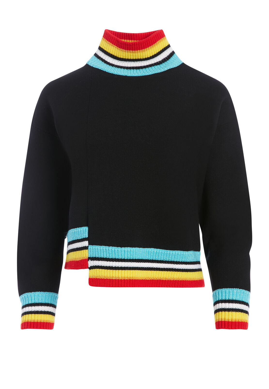 ALETA ASYMMETRICAL PULLOVER-BLACK/MULTI-ALICE + OLIVIA