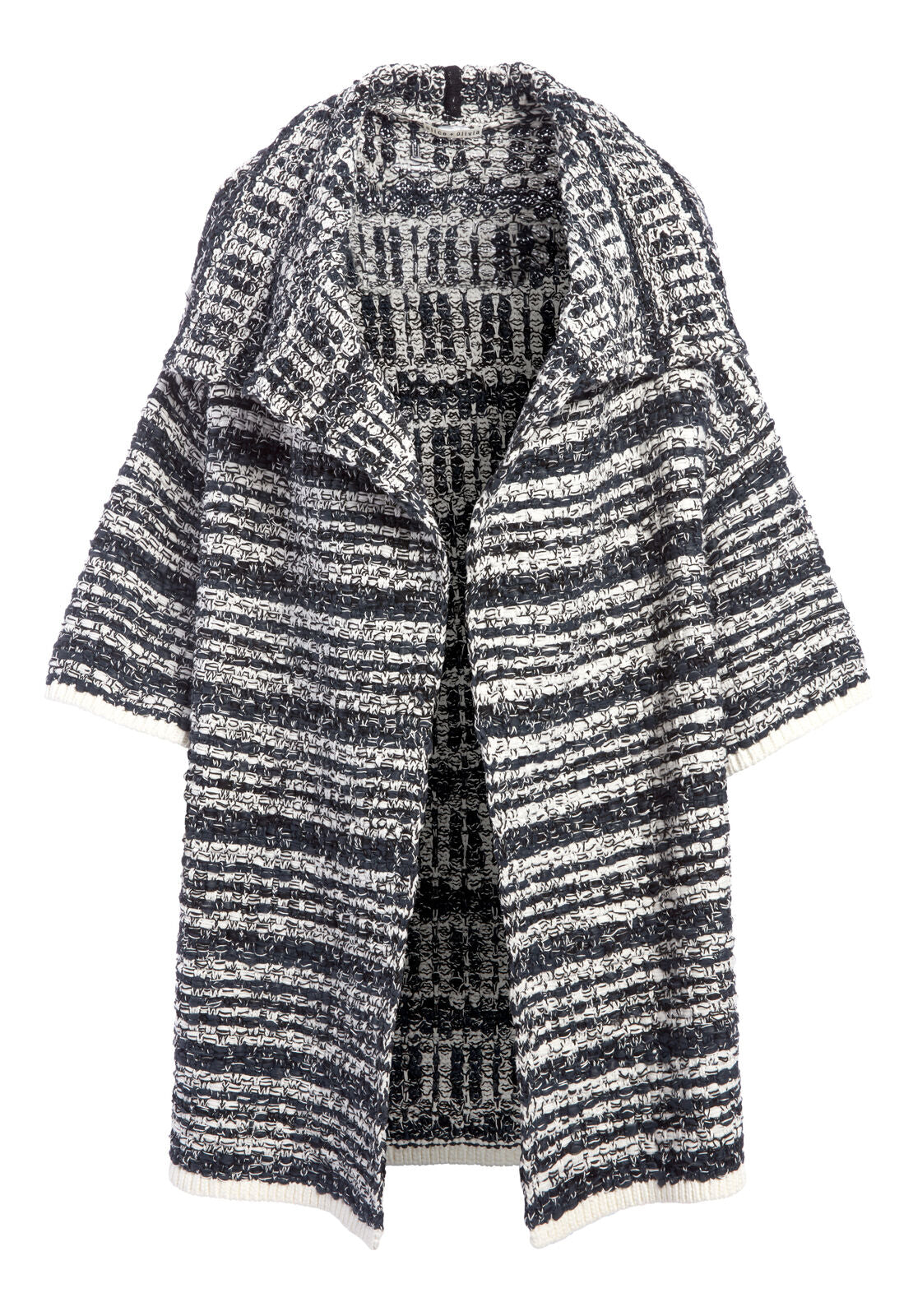 HESTER BOXY SWEATER COAT-BLACK/WHITE-ALICE + OLIVIA