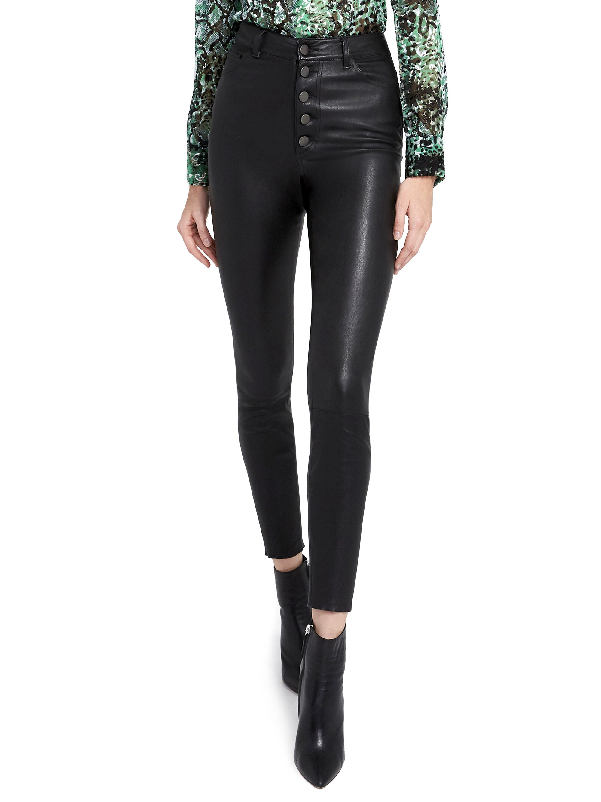 PANTALON MIKAH EN CUIR TAILLE HAUTE-ALICE + OLIVIA