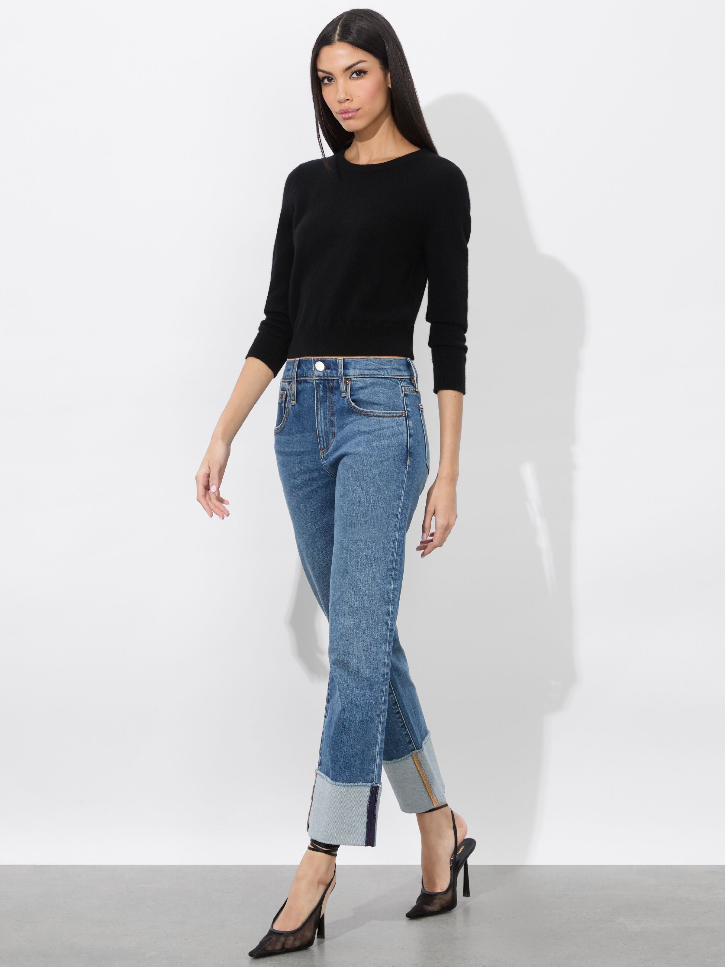 ABILENE CUFFED JEAN-LOLA BLUE-ALICE + OLIVIA