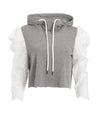 MUFFY PUFF SLEEVE HOODIE-MELANGE GREY-ALICE + OLIVIA
