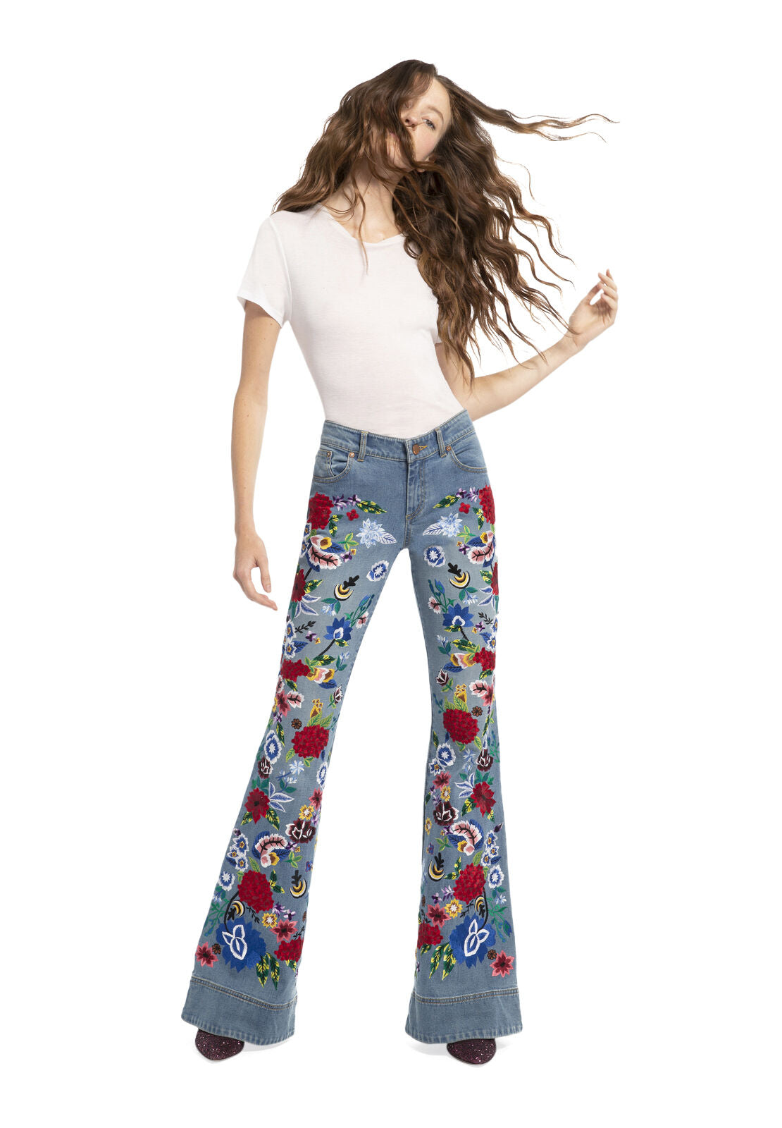 RYLEY LOW RISE BELL JEAN-BRIGHT MULTI-ALICE + OLIVIA