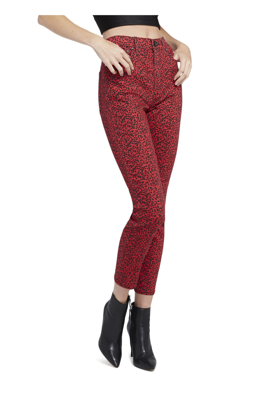 JEAN LEOPARD TAILLE HAUTE-ALICE + OLIVIA