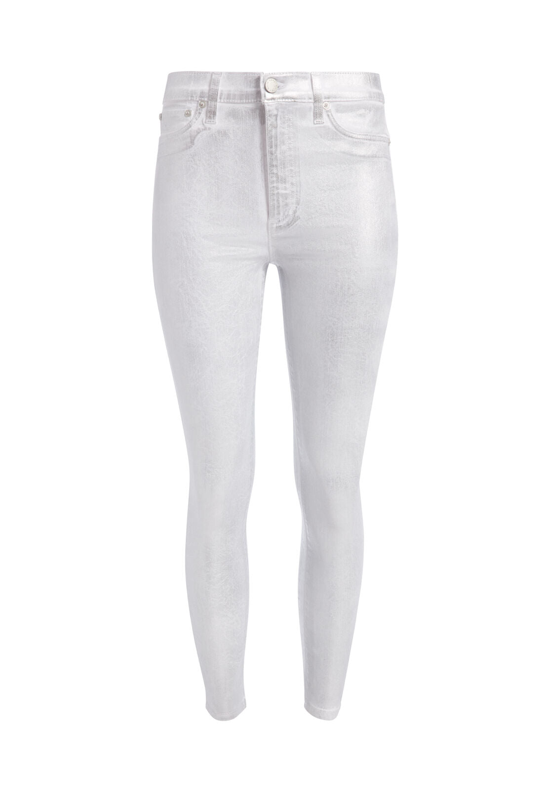 JEANS SKINNY A VITA ALTA E FINITURA METALLIZZATA-ALICE + OLIVIA