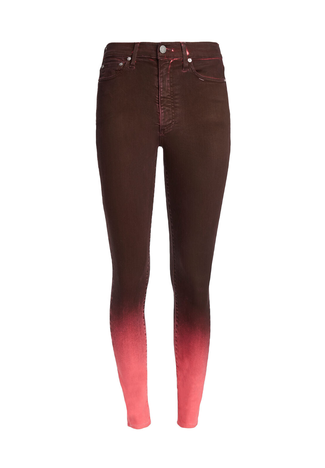 GOOD HIGH RISE ANKLE SKINNY JEAN-WINE/BUBBLEGUM-ALICE + OLIVIA