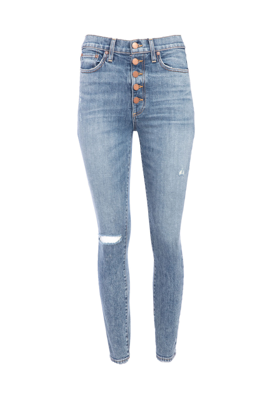 GOOD HIGH RISE EXPOSED BUTTON JEAN-TRIED AND TRUE-ALICE + OLIVIA